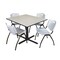 Cain Cain Square Table & Chair Set, Wood, Metal, Plastic Top, Maple TB4848PL47GY - alternate 1